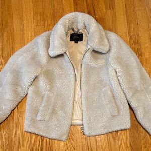 J. Crew Cream Faux Fur Jacket Size S